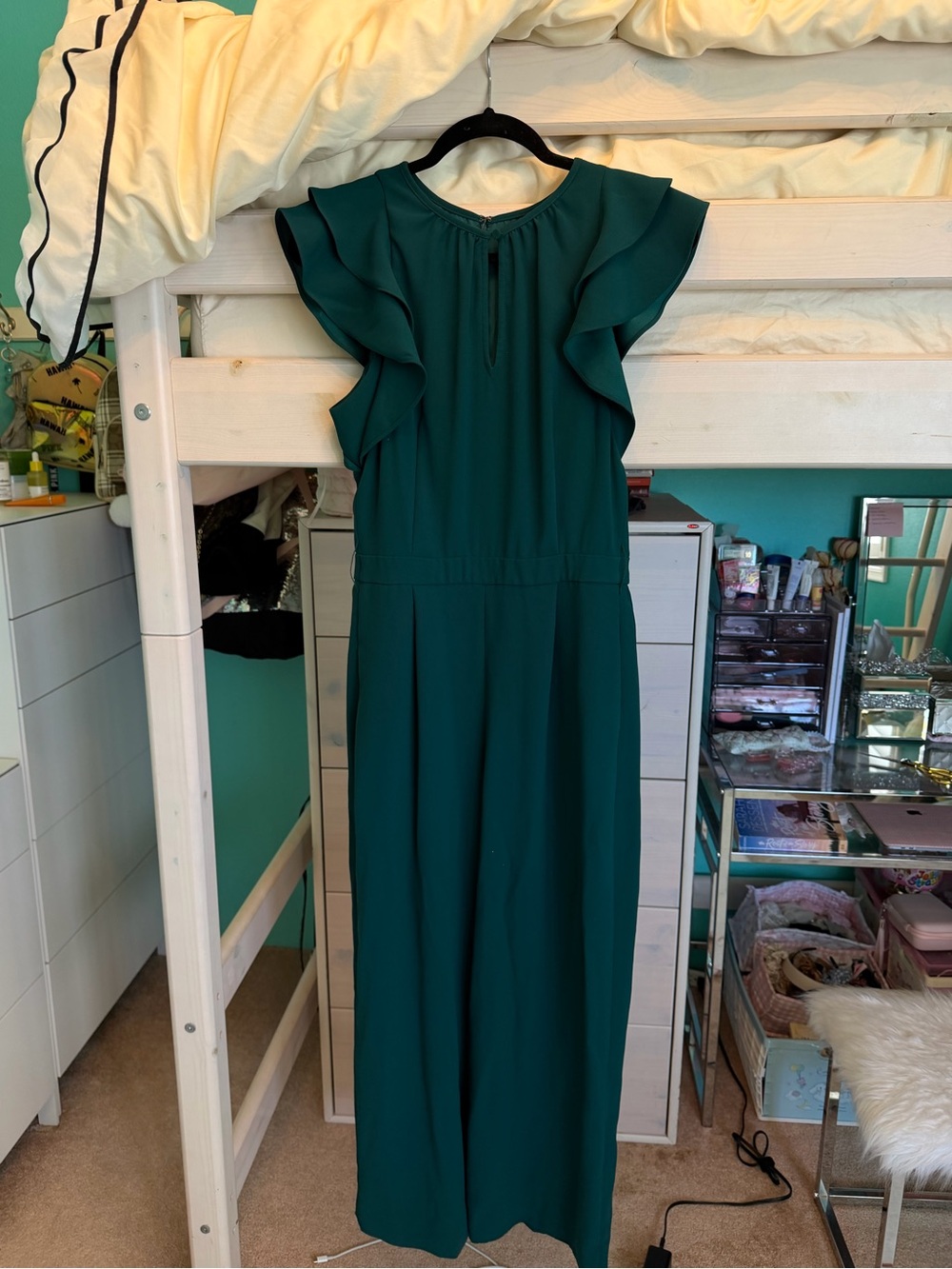 J. Crew Teal Scoop Neck Dress with Back Hook Closure